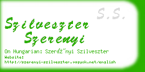 szilveszter szerenyi business card